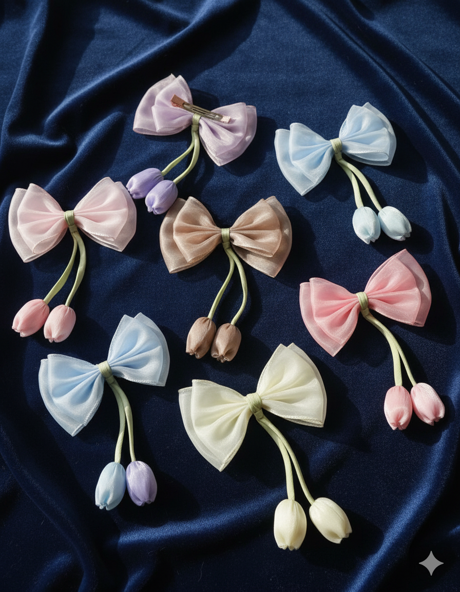 Satin Bow Ribbon Clip