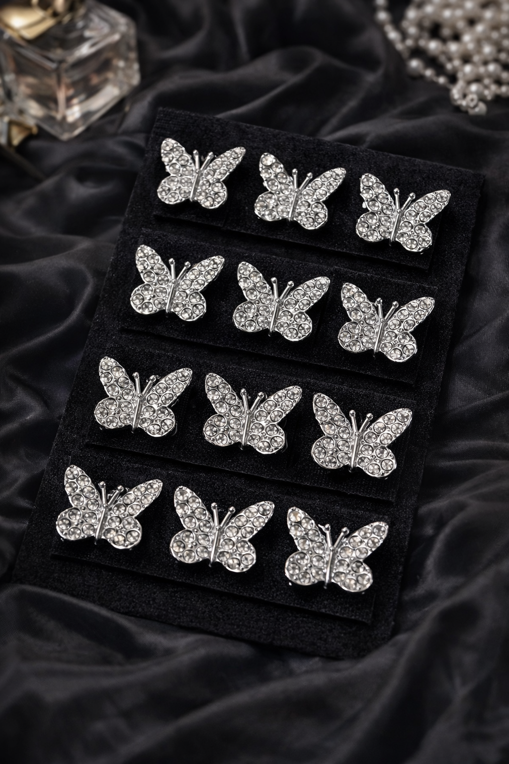 Silver Butterfly Clips